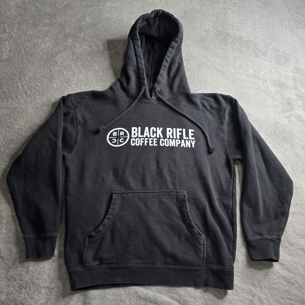 Black Rifle Coffee Company Hoodie Mens Medium Black Pullover Sweatshirt Tactical